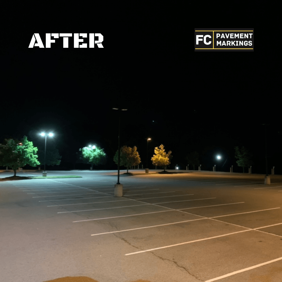 Clifton Park NY golf course parking lot re-stripe with 4,700 LF of fresh white lines Clifton Park NY golf course parking lot re-stripe with 4,700 LF of fresh white lines